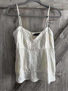 Volcom Women's Cream Lace-Trim Spaghetti Strap Cami